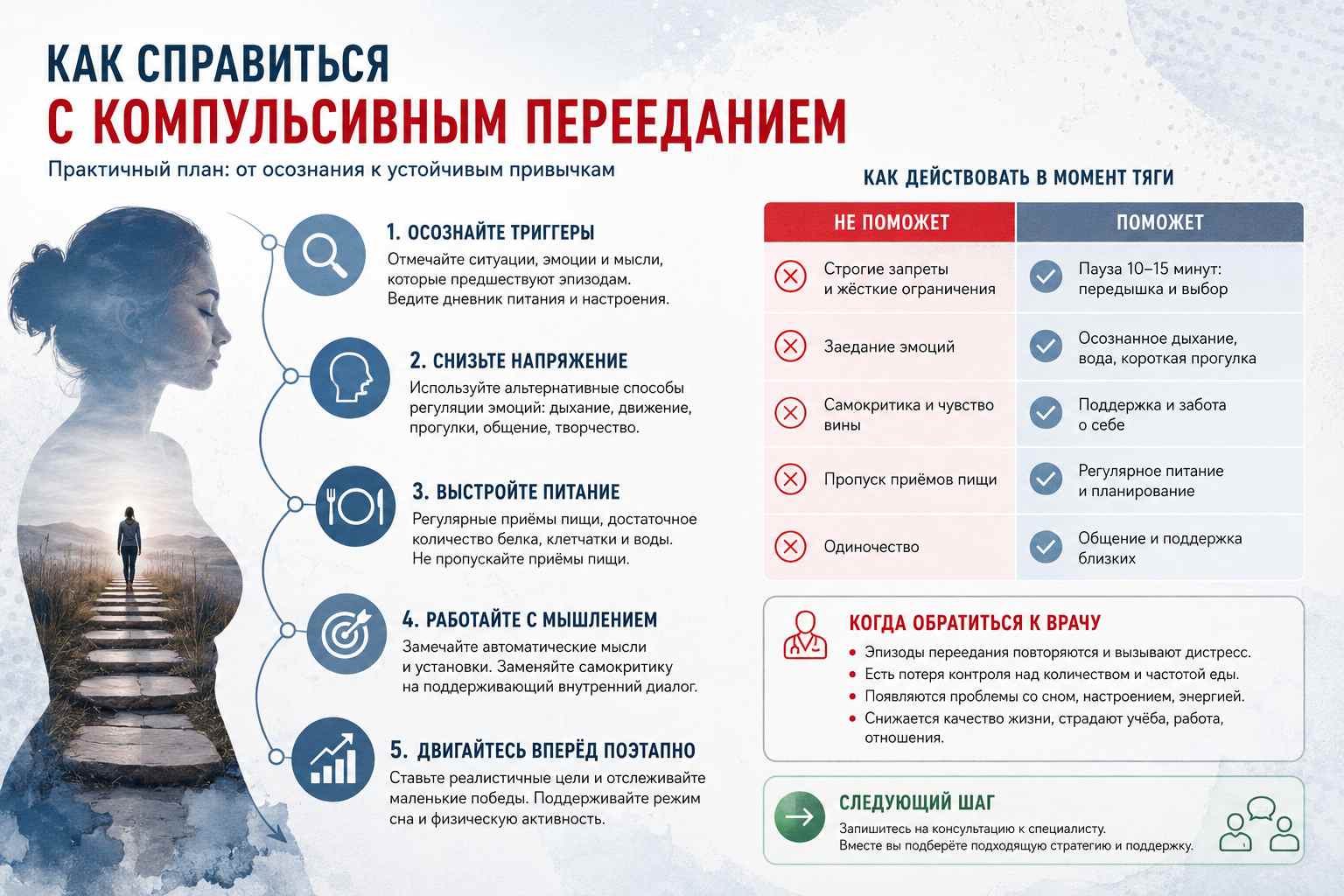 Инфографика объясняет как справиться с компульсивным перееданием